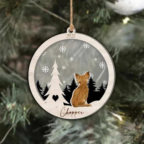 Vista 248 de Nazenti Adorno de Navidad conmemorativo personalizado, regalo personalizado de recuerdo de perro, condolencias por pérdida de mascotas, sabueso