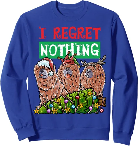 Vista 4 de Chow Chow Santa Claus Elf Reindeer Christmas Dog Sweatshirt
