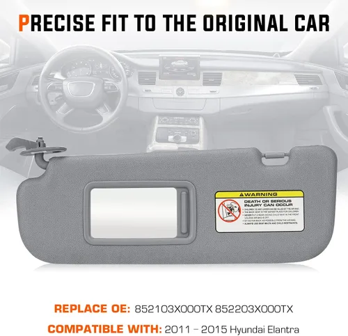 Vista 2 de Youxmoto para Hyundai Elantra Visor solar gris para lado del conductor izquierdo y lado del pasajero derecho, reemplazo para Hyundai Elantra 2011