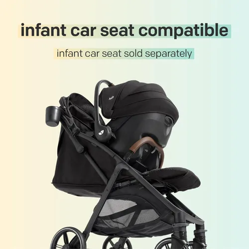Vista 5 de Joie Nutmeg - Cochecito de viaje compacto, ligero, con plegado con una sola mano, reclinable, multiposición, para recién nacidos a niños pequeños