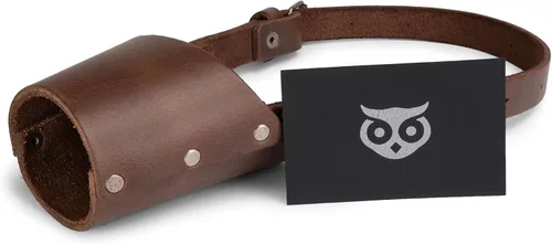 Vista 3 de Hide & Drink, Protector de bozal de cuero para perro, accesorio seguro para mascotas, pastor alemán Pitbull y cualquier raza, pequeño, mediano