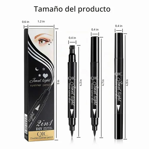 Vista 7 de Sello de delineador líquido negro Go Ho, sello de maquillaje en forma de corazón, regalos en forma de corazón, lápiz delineador impermeable de doble