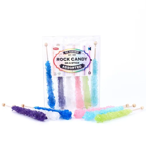 Vista 84 de Palitos de caramelo de roca extragrandes: 12 paletas de cereza rosa – envueltas individualmente – Palitos de caramelo de roca de cristal