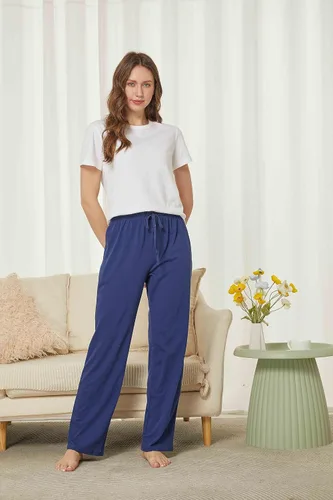 Vista 4 de HiddenValor Pantalones de pijama de punto de algodón para mujer