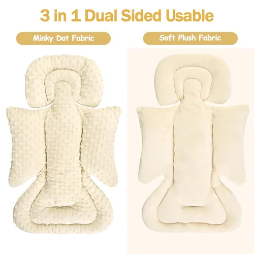 Vista 2 de Inserto de Asiento de Coche para Bebé Niño Niña, Inserto de Asiento de Coche 3 en 1 para Recién Nacido con Almohadillas y Correas, Respaldo
