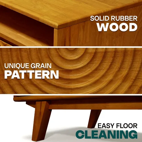 Vista 3 de Acacia Harmony - Mesa auxiliar de madera maciza de 47 pulgadas con estante