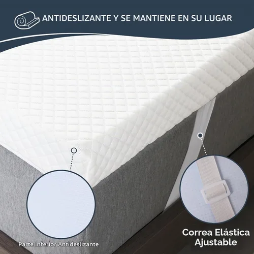 Vista 6 de Fvkind Protector de colchón de gel de espuma viscoelástica de 3 pulgadas tamaño individual, protector de colchón refrescante para alivio del dolor