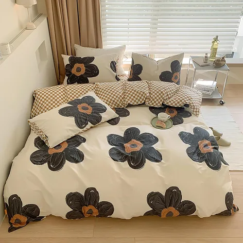Vista 23 de Luxlovery Juego de edredón verde militar, juego de ropa de cama individual, minimalista, suave, transpirable y moderno, para todas las estaciones