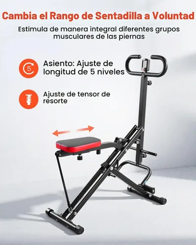 Vista 4 de VEVOR Squat Machine, Deep Squat Rowing Machine for Home, Easy Setup & Foldable Exercise Equipment, Glute Trainer Machine with 2/3 High-Strength