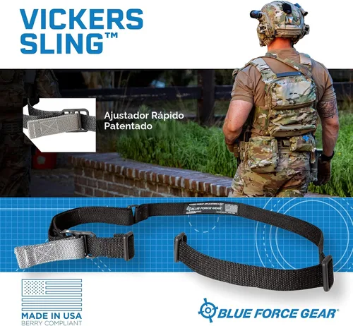 Vista 2 de Blue Force Gear Vickers Sling Eslinga de 2 puntos se ajusta para posiciones de transporte 54-64 pulgadas