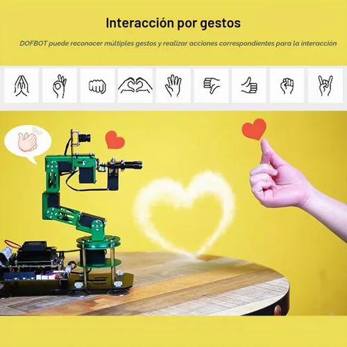 Vista 5 de Yahboom Brazo robótico 6DOF para Jetson Nano 4GB ROS2, cámara de visión AI 3D, colaboración de escritorio, programación Python desarrollada