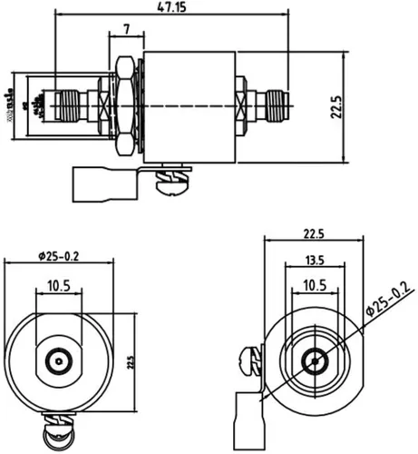 Vista 4 de SMA Pararrayos SMA Protector contra sobretensiones con conector SMA hembra a SMA hembra, 0-6 GHz con elemento de tubo de gas reemplazable 90V