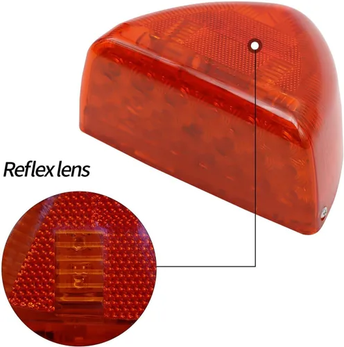 Vista 5 de LED ámbar triangular señal de giro apto para Peterbilt 379 359 357 365 378 Lente LED 31, con 3 cables, 2 piezas