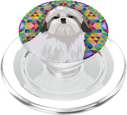 Vista 7 de Shih Tzu – Regalo para amante del perro – PopSockets agarre y soporte para teléfonos y tabletas, Negro