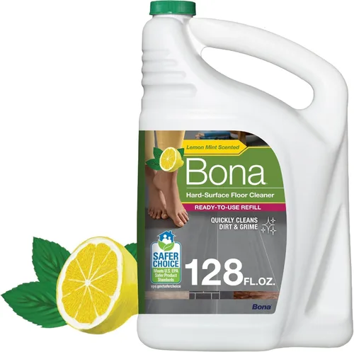 Vista 14 de Bona® Spray limpiador de pisos multisuperficie, 32 onzas líquidas, menta limón, incluye botella llena + recambio de concentrado para limpieza