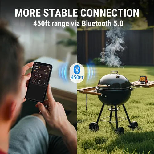 Vista 9 de TempPro TempSync - Termómetro de carne Bluetooth de 450 pies para horno con 2 sondas