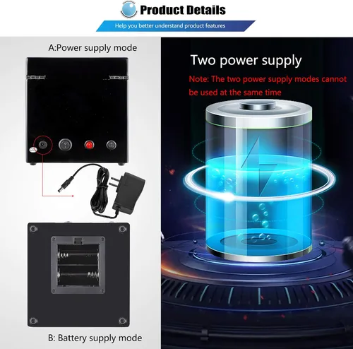 Vista 3 de NEWTRY Bobinadora automática de relojes dobles con motor silencioso de luz azul para relojes, adaptador de CA o funciona con pilas, para hombres