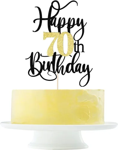 Vista 19 de Decoración para pastel de cumpleaños número 13 con destellos negros y dorados para tartas de 13 años, decoración para pastel de 13 años, decoración