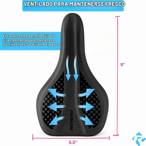 Vista 4 de Revere - Sillín de espuma viscoelástica para jóvenes, elegante, ultra cómodo, asiento de bicicleta para niños, bicicletas juveniles, asiento