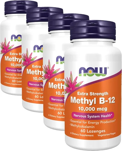 Vista 9 de NOW Suplementos, Metil B-12 (Metilcobalamina) 10,000 mcg, Salud del sistema nervioso*, 60 pastillas