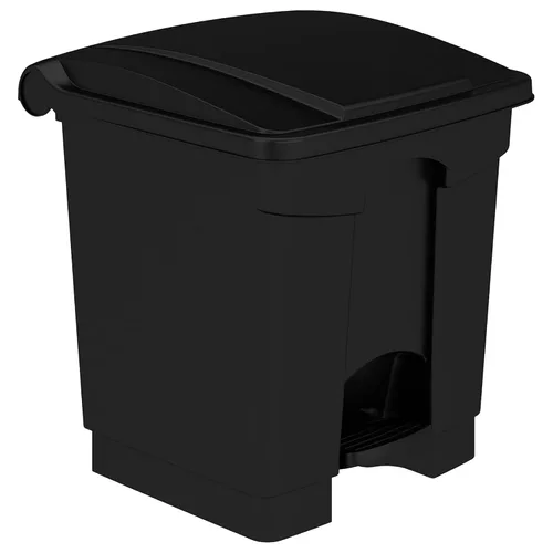 Vista 9 de Safco - Cubo de basura con pedal de pie, cubo de basura de plástico de 8 galones, color negro