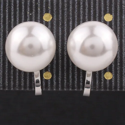Vista 3 de Niza miel Briadl boda clip pendientes sin perforar plataoro plateado encanto joyería pendientes de perlas