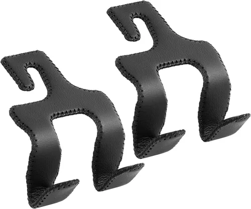 Vista 17 de Gancho para bolso de automóvil, reposacabezas de asiento trasero, perchas de cuero auténtico, accesorio organizador de vehículos duradero
