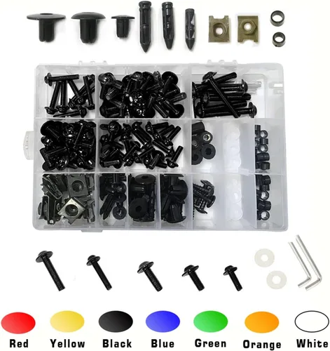 Vista 4 de Kits de carrocería 195 piezas de tornillos de fijación de pernos de carenado para Yamaha R1 R6 R3 FZ1 FZ6 FZ8 FZ8 FZ07 FZ09 MT03 MT07 MT09 MT10 XJ6
