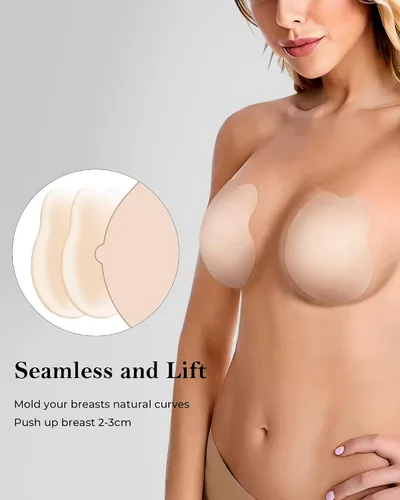 Vista 2 de Lift Ultra-Thin Adhesive Bra,Sticky Push UpInvisible Bras,Strapless Backless Bra Pasties Nipple Covers