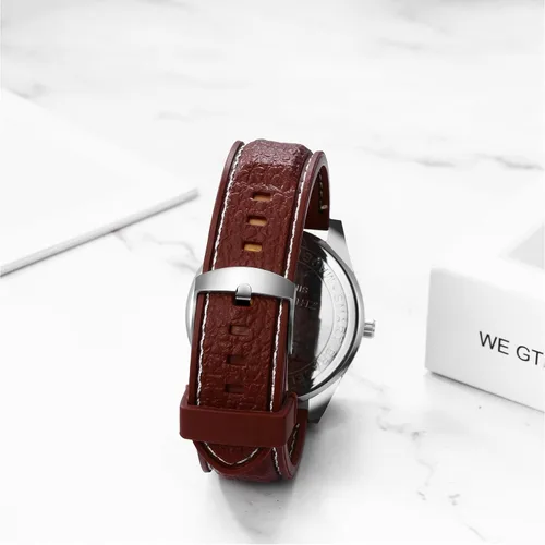 Vista 4 de JewelryWe Reloj de pulsera de cuarzo para hombre, con carga USB, resistente al viento, para Navidad