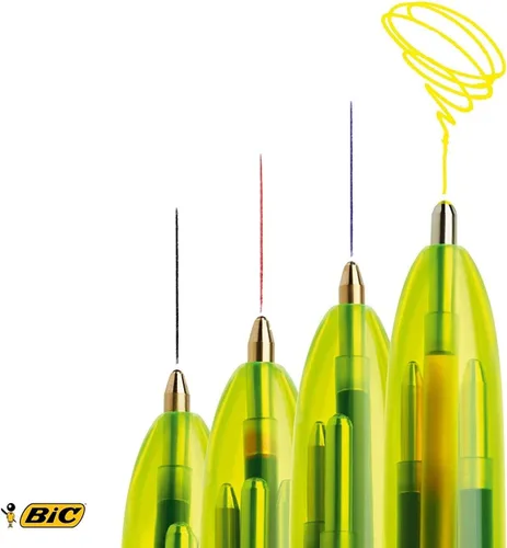 Vista 3 de Bic Paquete de 12 resaltadores Fluo de 4 colores negro/azul/rojo/amarillo