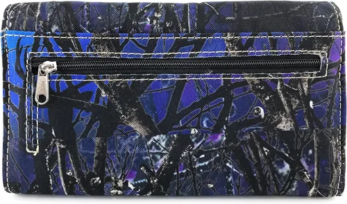 Vista 4 de Zelris Camouflage Shine Glow Cross Wings - Cartera cruzada de tres pliegues para mujer