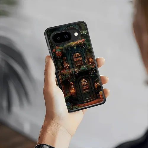 Vista 1412 de Compatible con Google Pixel 4A 5G Mobile Case Creative Acrylic Panel trasero Silicona Protección Grip especialmente diseñado para Google Pixel 4A 5G