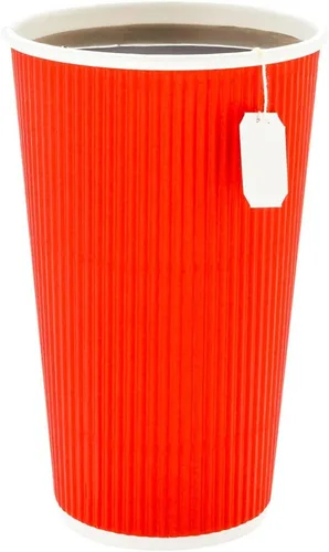 Vista 13 de Restaurantware Ripple Wall - Tazas de café de 10 unidades de 20 onzas aisladas de papel negro, borde enrollado, resistente a derrames, papel