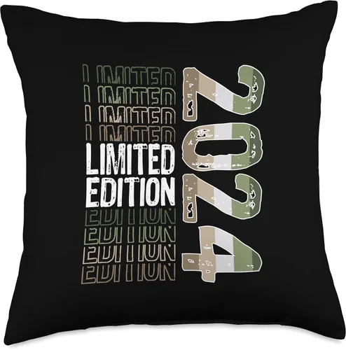 Vista 4 de Limited Edition Vintage 2024 Retro Birthday Throw Pillow