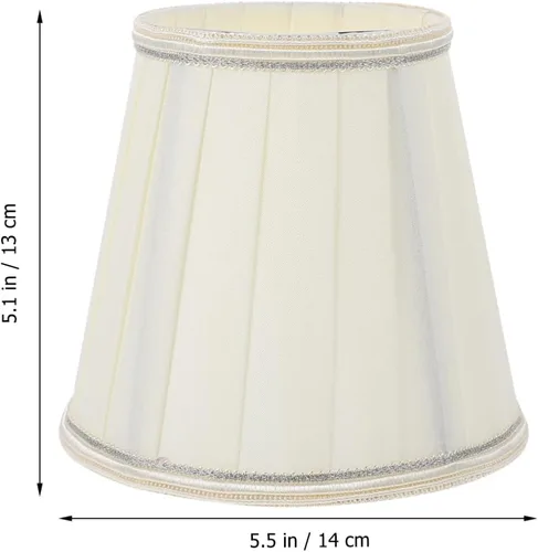 Vista 3 de Beaupretty Pantalla de lámpara pequeña para lámparas de mesa y luz de pie con clip de repuesto para pantalla de tela, cubierta de luz, color beige