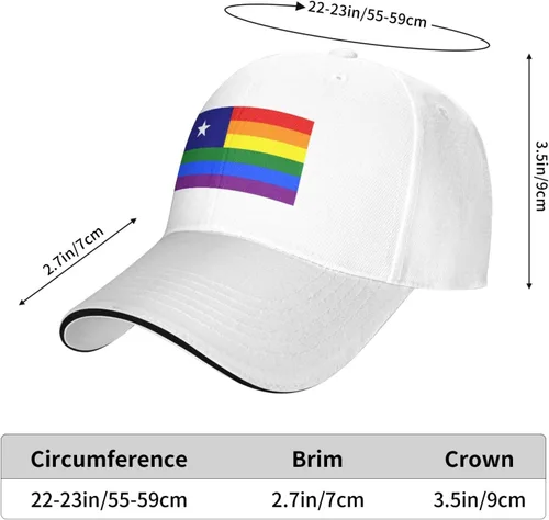Vista 6 de Bonnie Blue Pride Rainbow LGBT Flag Baseball Cap for Men Women Adjustable Funny Dad Hat