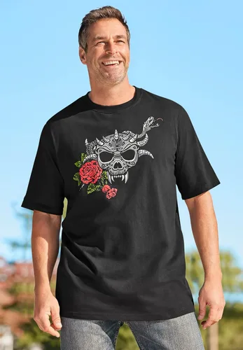 Vista 3 de KingSize Camiseta estampada de estilo fácil para hombre grande y alto