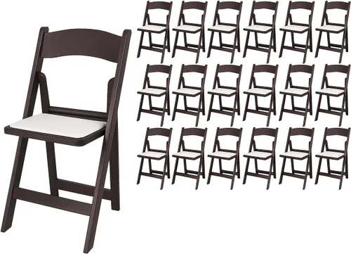Vista 11 de BTEXPERT Silla plegable de resina con asiento acolchado de vinilo para interiores y exteriores, ligera, set para eventos en el hogar, fiestas