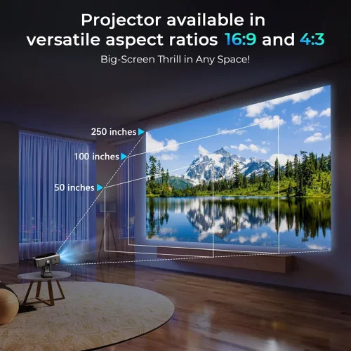 Vista 4 de Ultra HD Smart PTZ Mini Proyector Auto Focus & Keystone Native 1080P