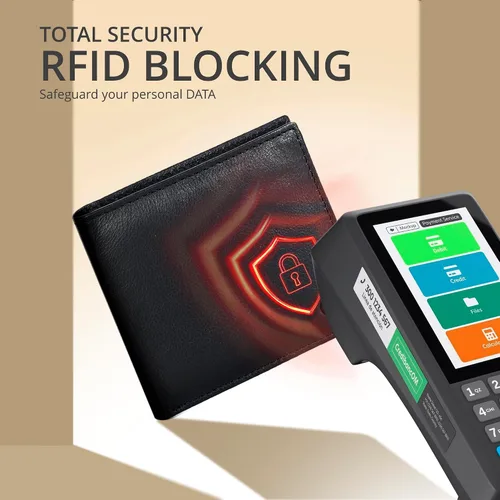 Vista 42 de Carteras RFID delgadas para hombres - Cartera de bolsillo frontal de piel genuina