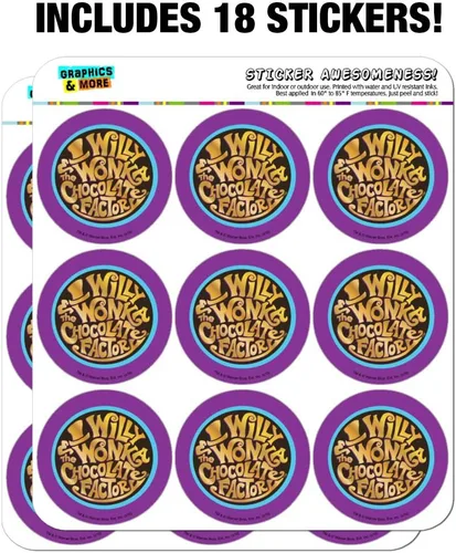 Vista 3 de Willy Wonka and The Chocolate Factory Logo Planner Calendario Scrapbooking Craft Pegatinas