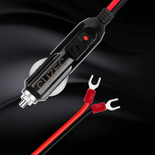 Vista 4 de CUZEC – Adaptador para encendedor de cigarrillos de 15 A, cable de alimentación con cable de 1.6 ft, 16 AWG, para inversor de coche, bomba de aire