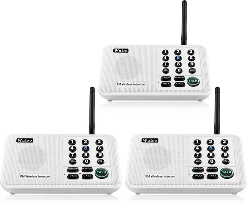 Vista 11 de Wuloo Intercomunicadores inalámbricos para el hogar de 1 milla (5280 pies) Rango 10 - Canal, sistema de intercomunicación inalámbrico para el hogar
