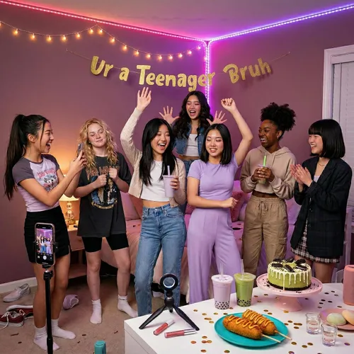 Vista 8 de Sterling James Co. Cartel de Ur a Teenager Bruh con purpurina dorada preencordada – Divertidas decoraciones de cumpleaños de 13 años
