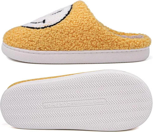 Vista 3 de GULAKY Smiley Face Slippers for Women and Men House Shoes Fuzzy Non-slip Cozy Lightweight Slip-on Indoor Slippers