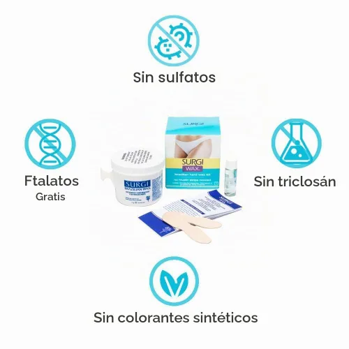 Vista 4 de Surgi-wax Kit de depilación brasileña para partes íntimas, cajas 4 onzas (3 unidades).