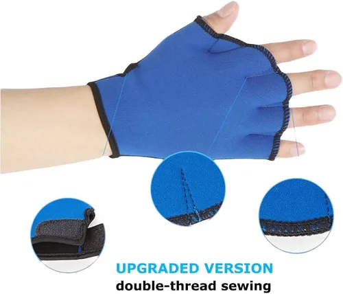 Vista 4 de MEKOTSK 1 par de guantes de entrenamiento de natación para ayudar a la resistencia de la parte superior del cuerpo, guantes de natación Aqua Fit