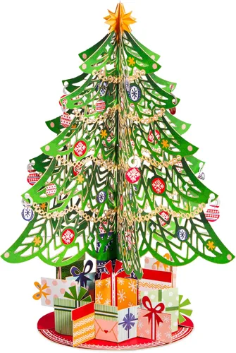 Vista 7 de Paper Love Tarjeta de Navidad desplegable, ramo de flores 3D con recuerdo, regalo de decoración navideña, 10 x 7 pulgadas con sobre y etiqueta