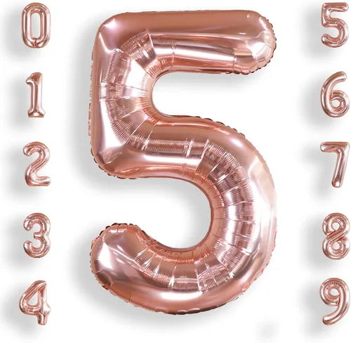 Vista 24 de AULE Globos grandes de 40 pulgadas con números 0 azules, globos grandes de números de aluminio, decoraciones de fiesta de cumpleaños de helio